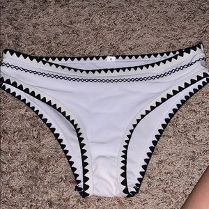 White with black print bottoms